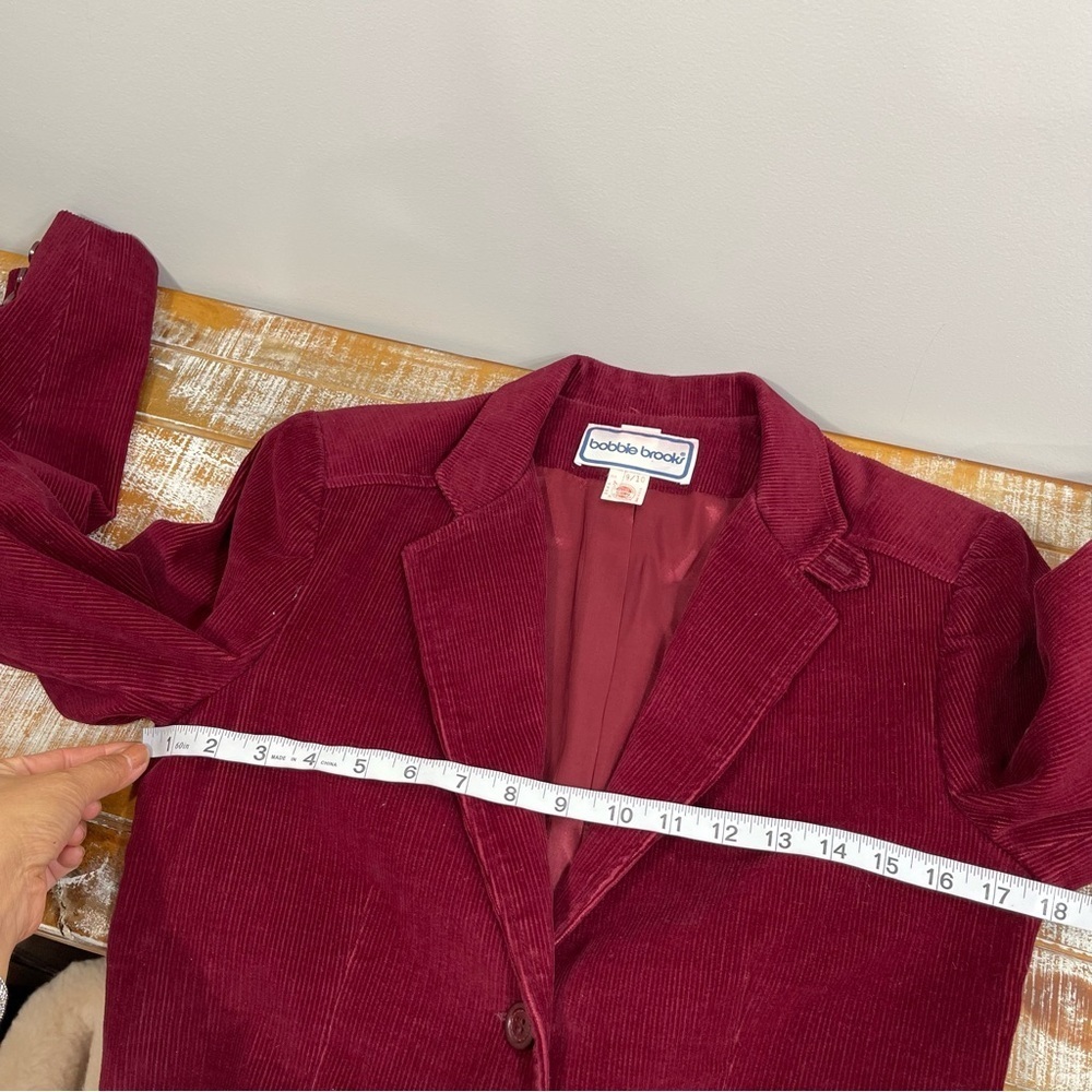 Bobbie Brooks Blazer Suit Jacket Women's Corduroy Maroon Vintage Work Office - Picture 7 of 16